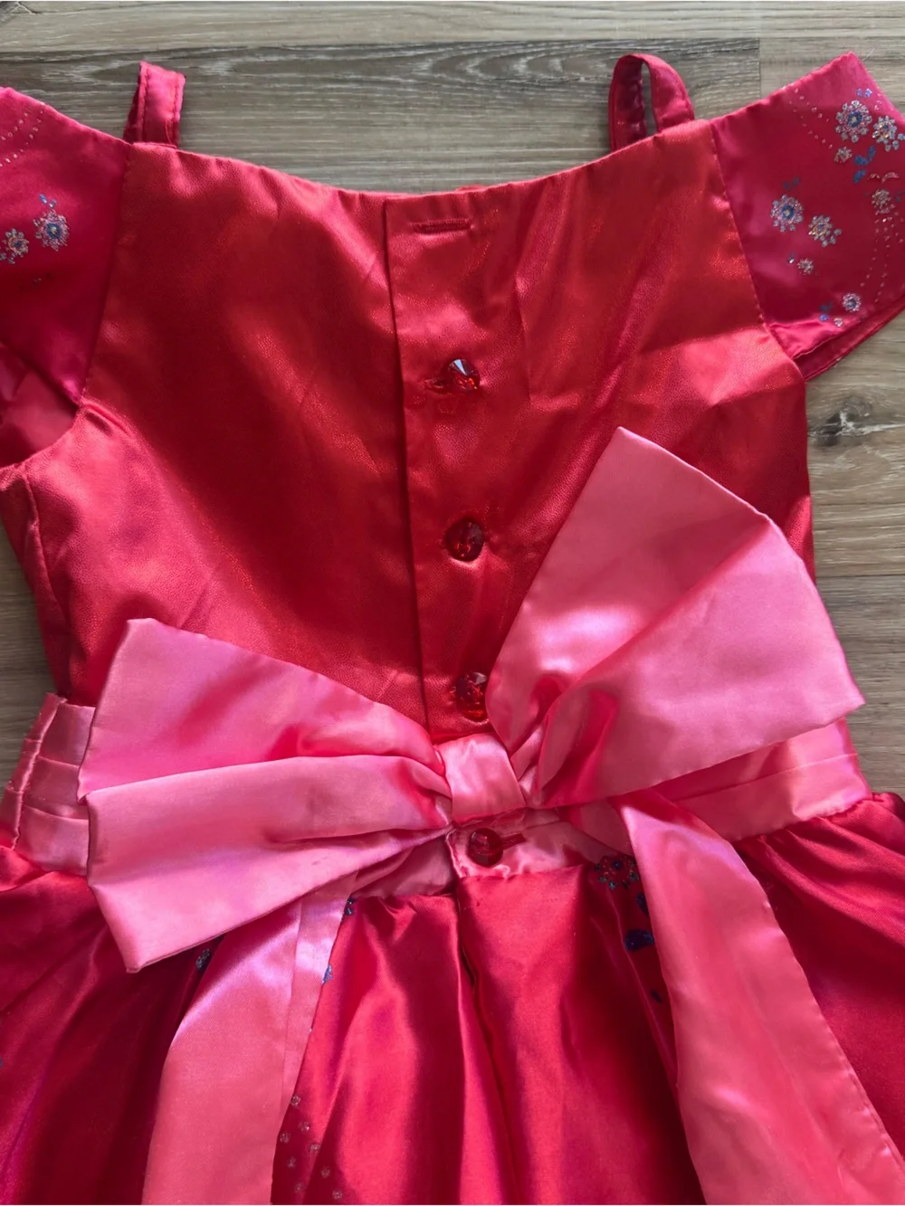 Disney Store Castle Collection Elena of Avalor Red Satin Dress Size Age 4 - Picture 6 of 7